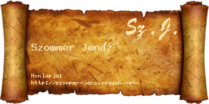 Szommer Jenő névjegykártya